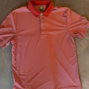 Red Striped Polo Golf Shirt